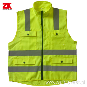 Oxford multi-pockets safety reflective jacket